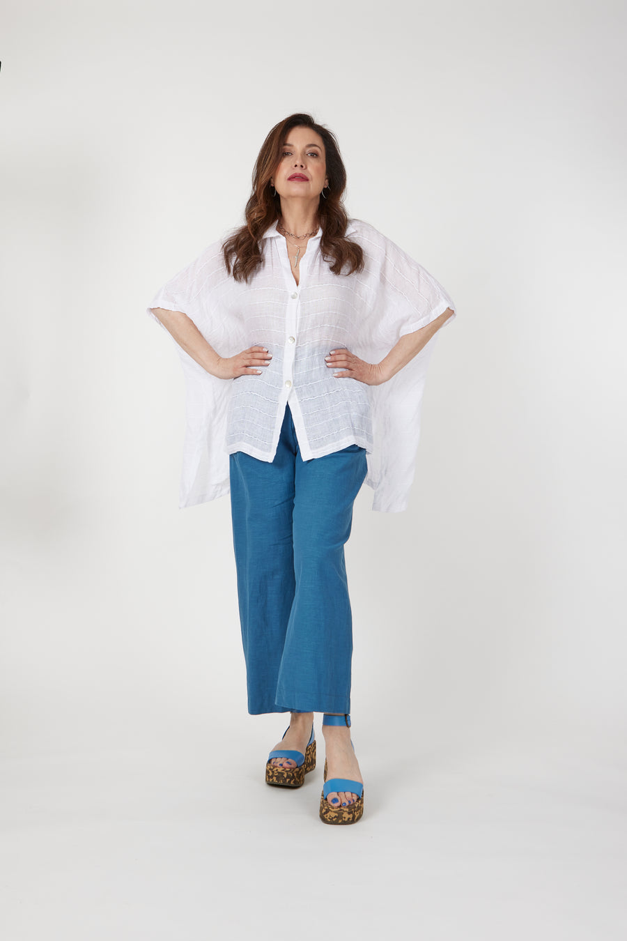 Juna Slit Shirt | Forest Linen