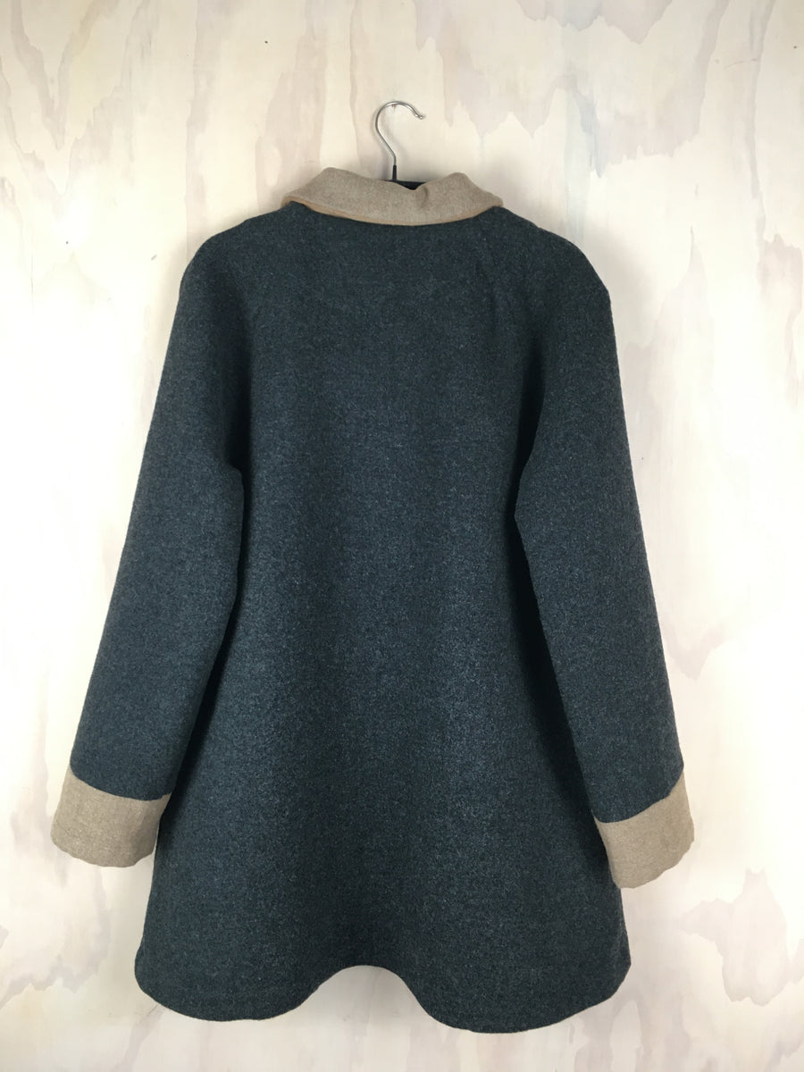 Vesta Winter Pea Coat  - Charcoal Wool