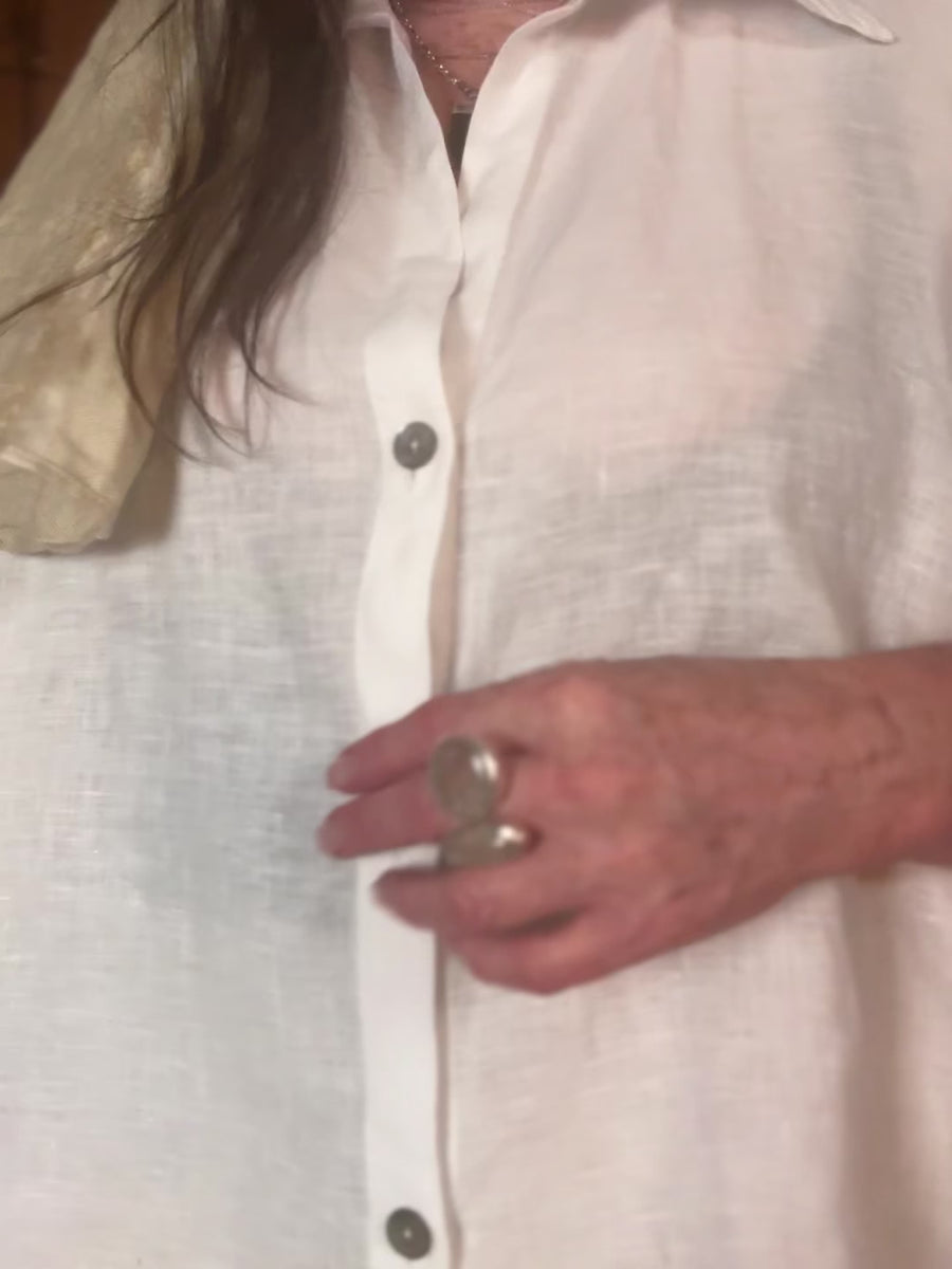Juna Slit Shirt | Blanc Linen