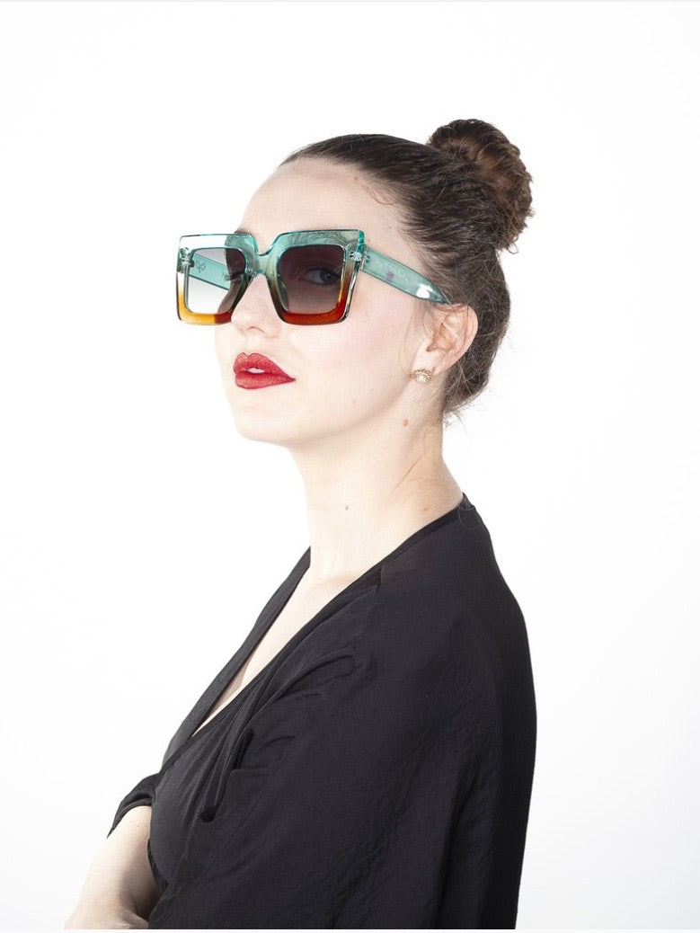 Happy To Sit On Your Face Sunglasses - Harlow Turquoise