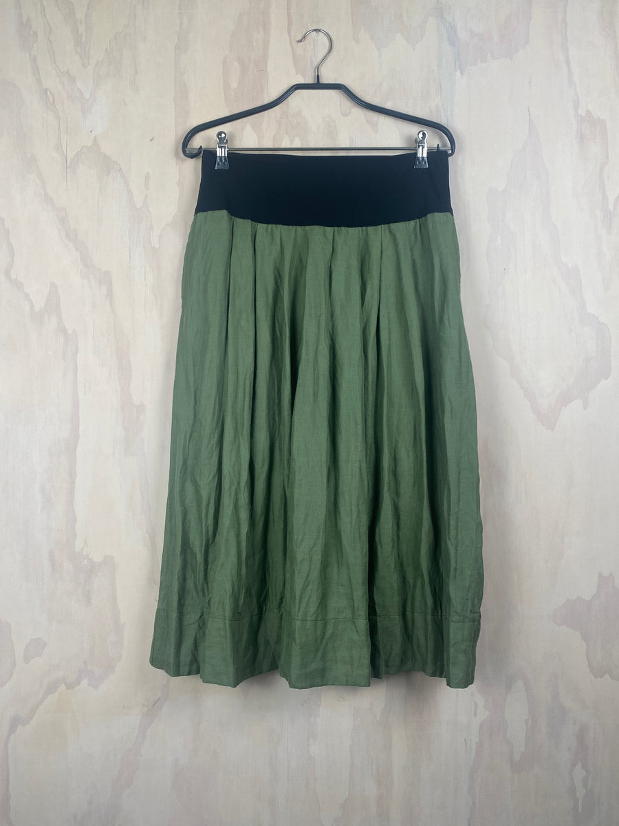 Juna Pleat Skirt - Moss