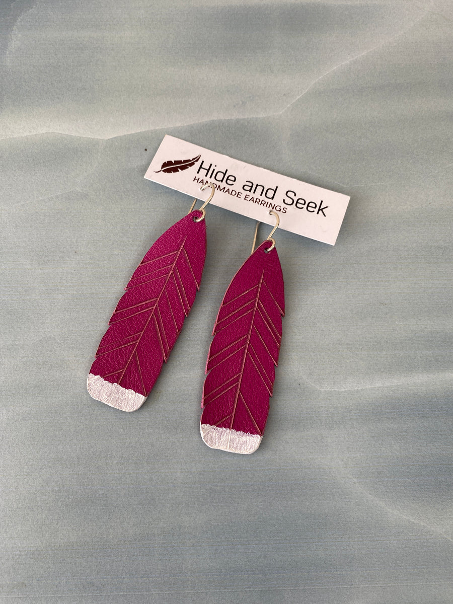 Huia Earrings - Magenta