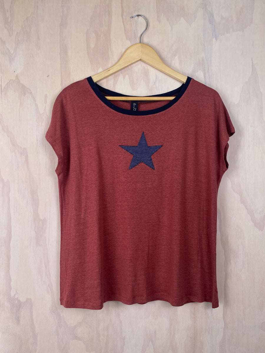 Pluto Alice Top -  Russet  Bamboo / Star Band