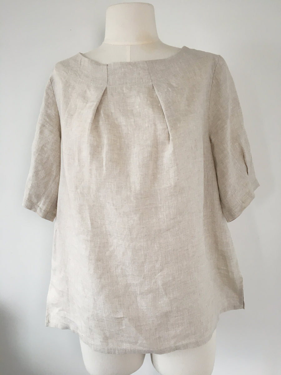 Vesta Pleat Top - Natural