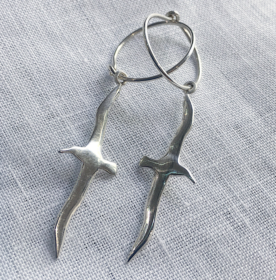 Albatross sterling silver drop earrings LARGE
